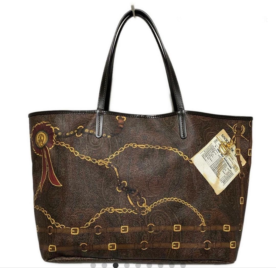 Etro エトロ トートバッグ ダークブラウン 馬