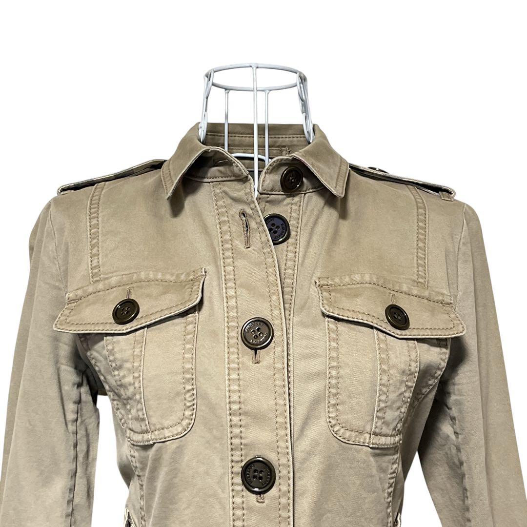 【BURBERRY 】シャツジャケット　チェック　エポーレット　牛革　三陽商会