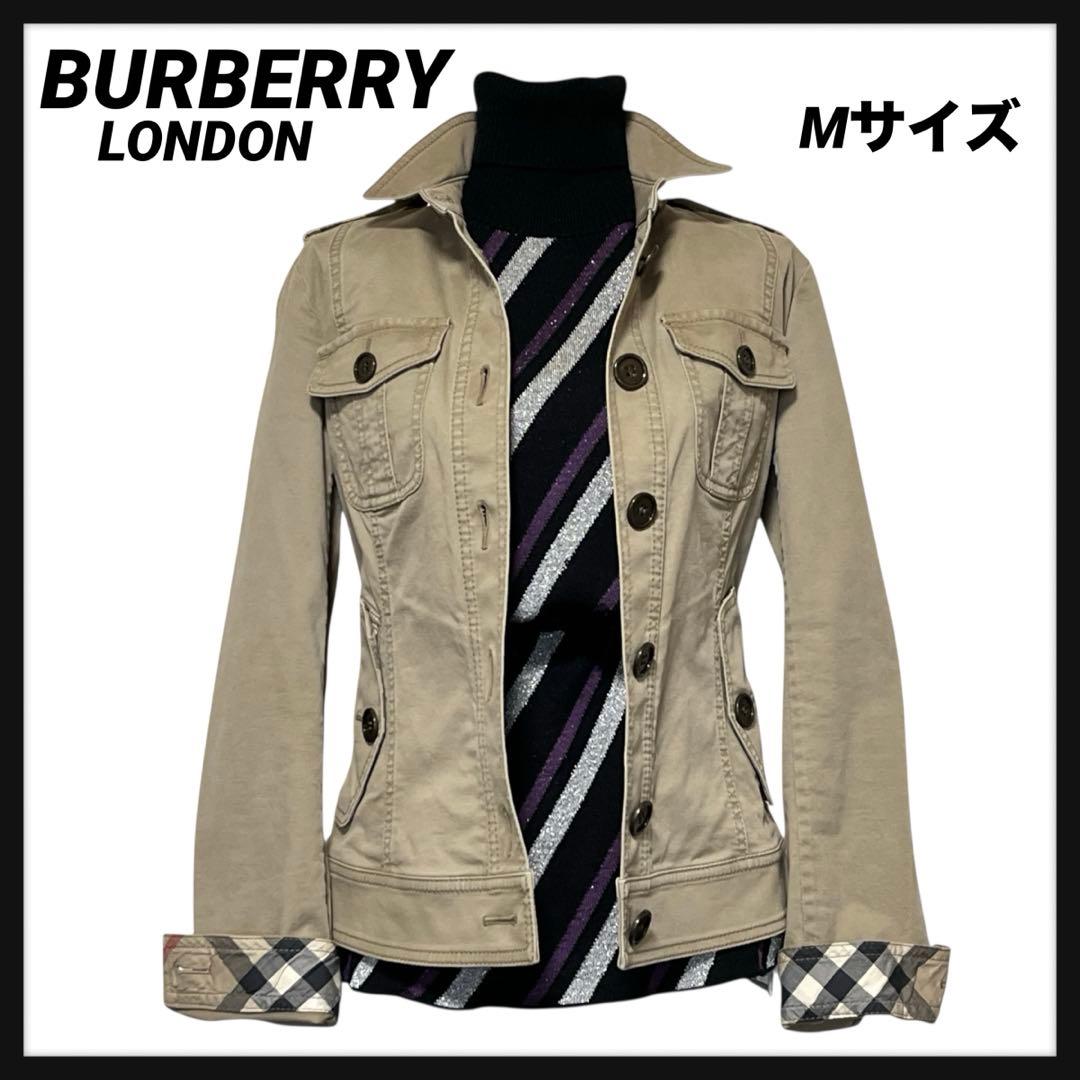 【BURBERRY 】シャツジャケット　チェック　エポーレット　牛革　三陽商会