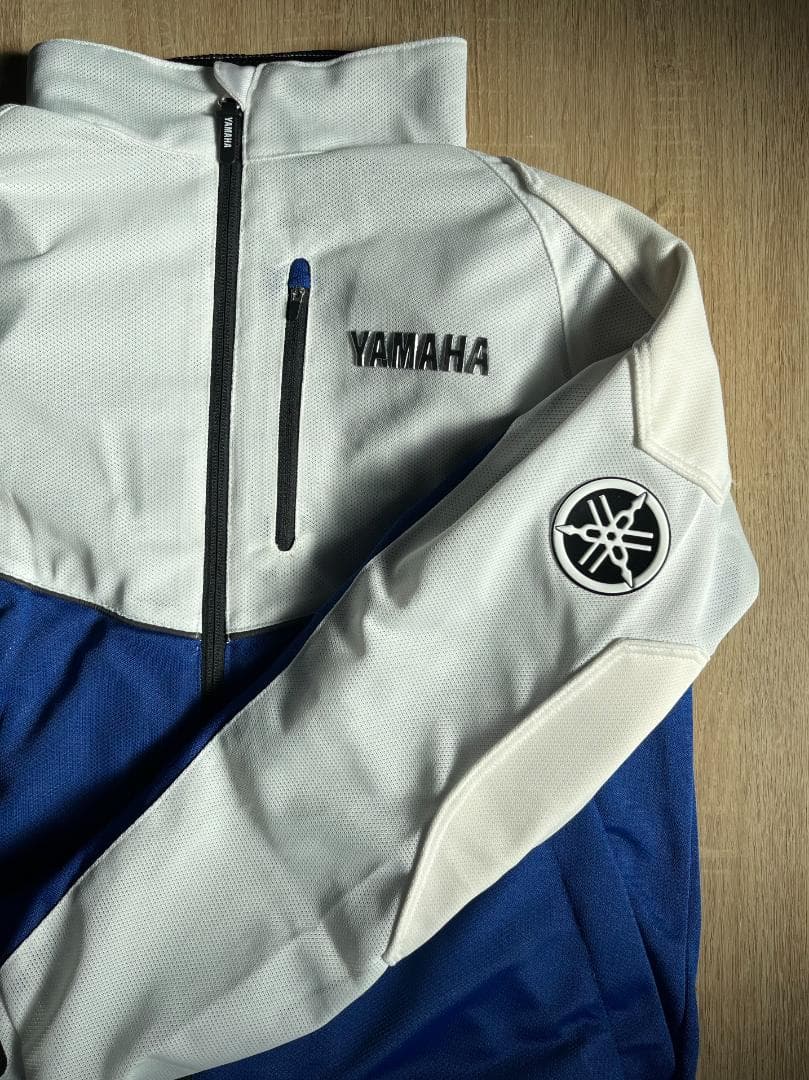 YAMAHA ヤマハ Lサイズ ブルー/ホワイトライディングジャケット