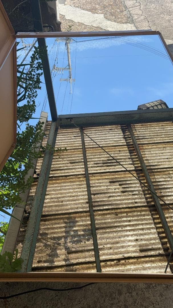 【中古】ダンスミラー 割れない鏡 幅100x160cm 姿見 銀色 4番