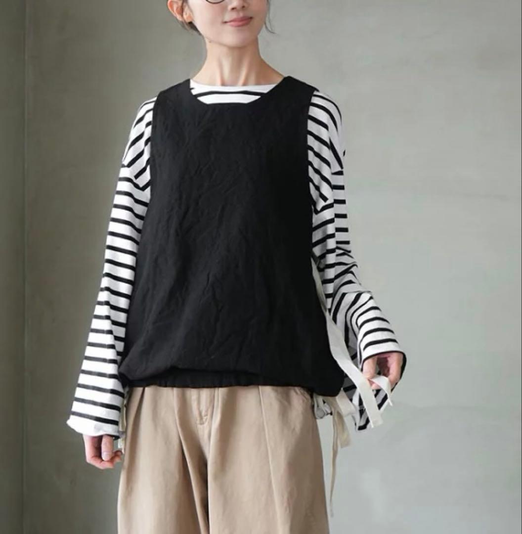 今期新品⭐︎Veritecoeur⭐︎VC-2804　ウールリネンリバーシブルベスト