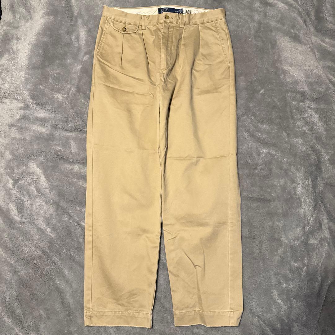 ラルフローレン 2タック チノパン ベージュ