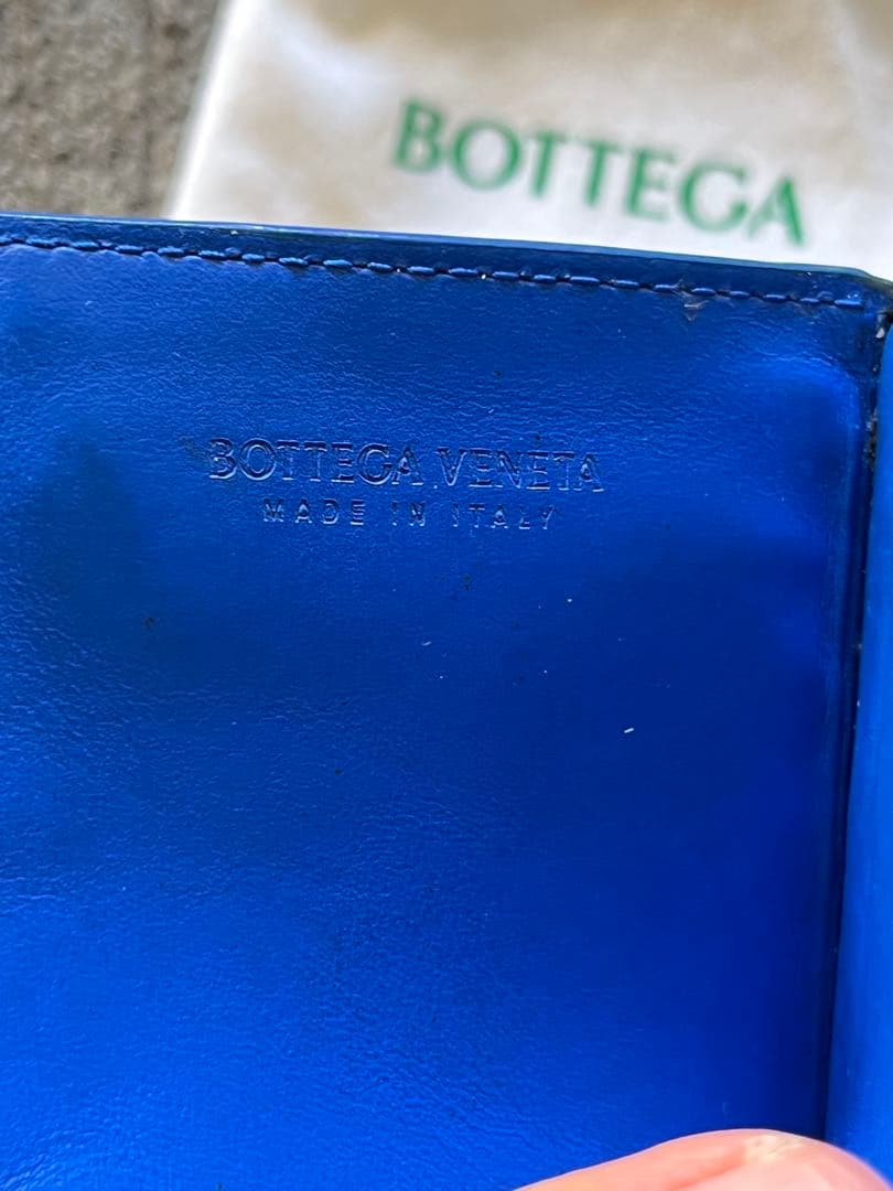 Bottega Veneta カードケース形 財布 青 ※ジャンク