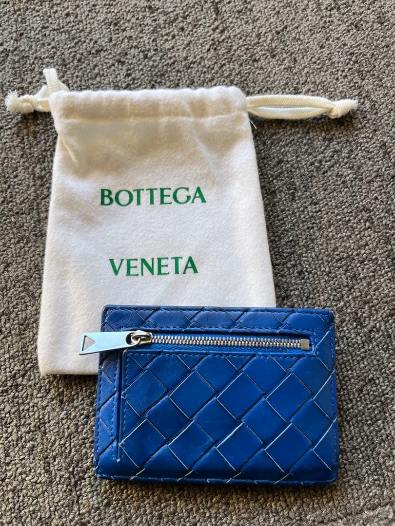 Bottega Veneta カードケース形 財布 青 ※ジャンク