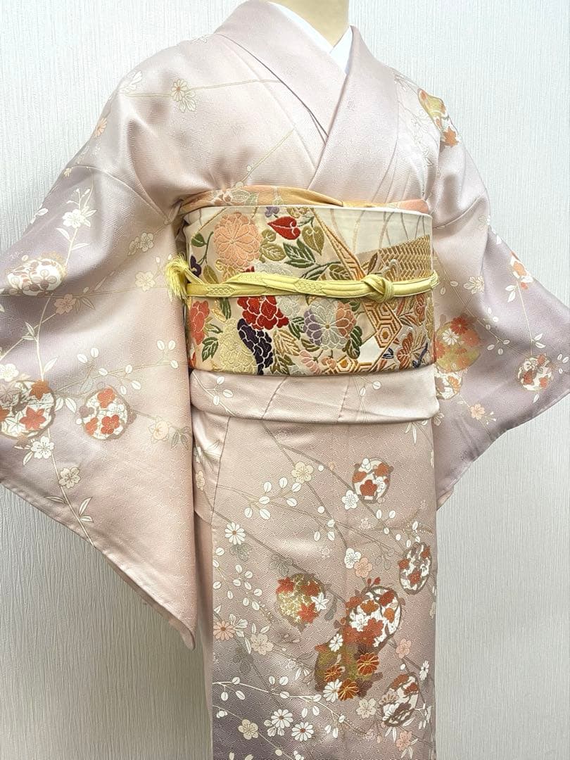 梅乃【155】正絹　訪問着　フルセット　美品　入卒式　お宮参り　七五三　桜色