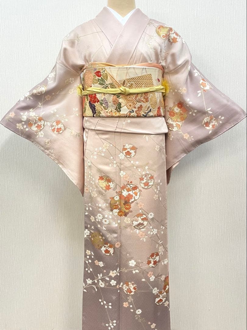 梅乃【155】正絹　訪問着　フルセット　美品　入卒式　お宮参り　七五三　桜色