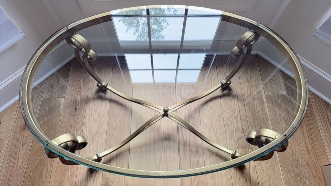 最終価格‼️楕円形ガラス天板のセンターテーブル