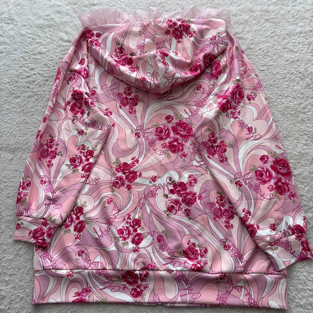 【MA*RS】オリジナル柄プリントパーカー ピンク　フリーサイズ