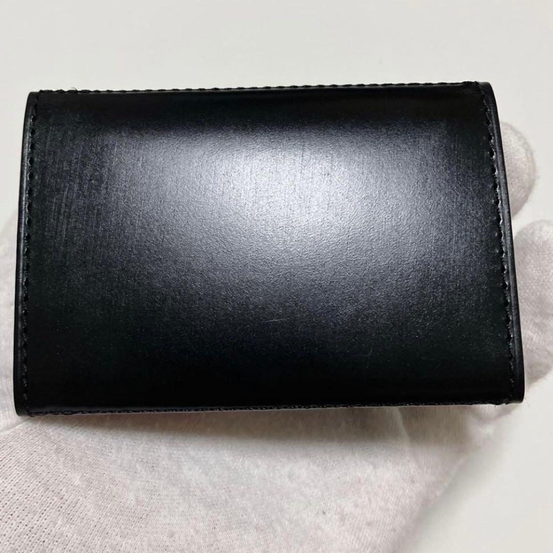 未使用PRESSo キャッシュレス時代の理想の財布 ミニ　レザー三つ折り財布　黒