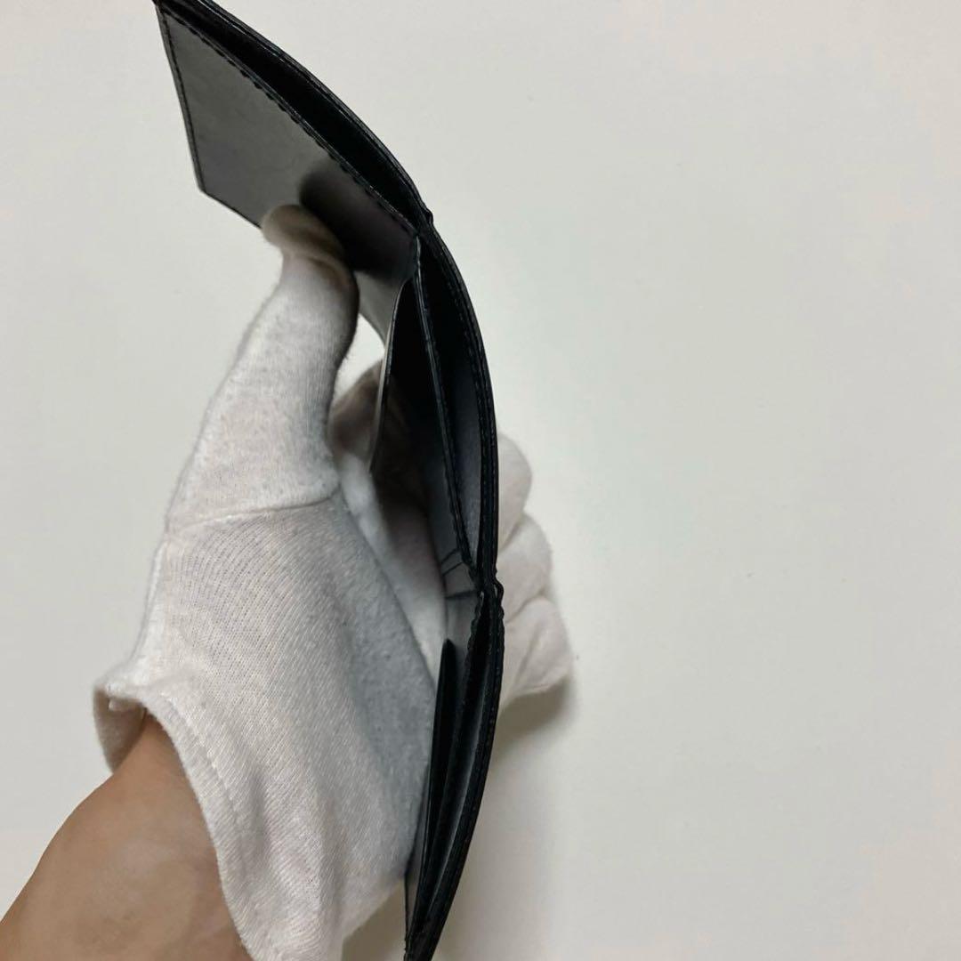 未使用PRESSo キャッシュレス時代の理想の財布 ミニ　レザー三つ折り財布　黒