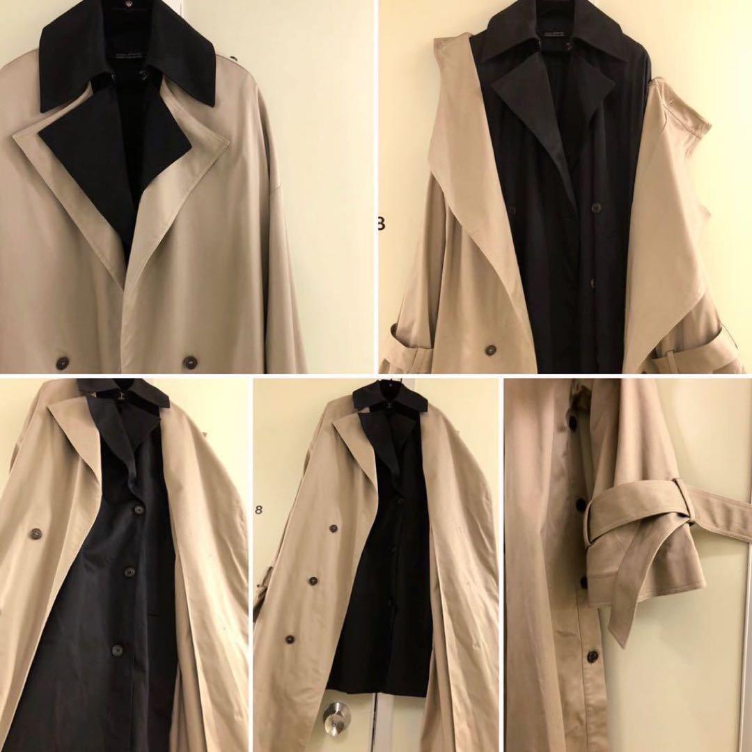 【rokh】バイカラー レイヤー ドッキング デザイン トレンチコート