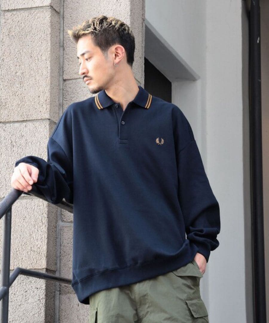 FRED PERRY × BEAMS 別注 ピケ ロングスリーブ ポロシャツ