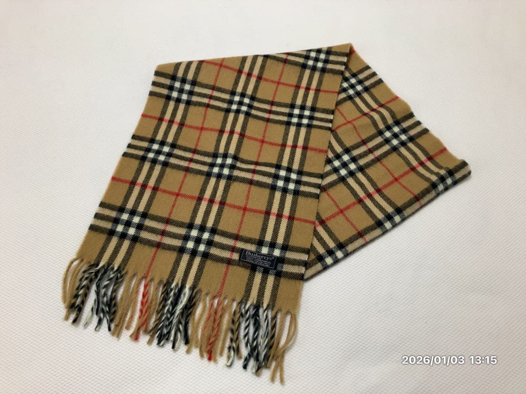 未使用に近い　Burberrys LAMBSWOOL100% マフラー男女兼用