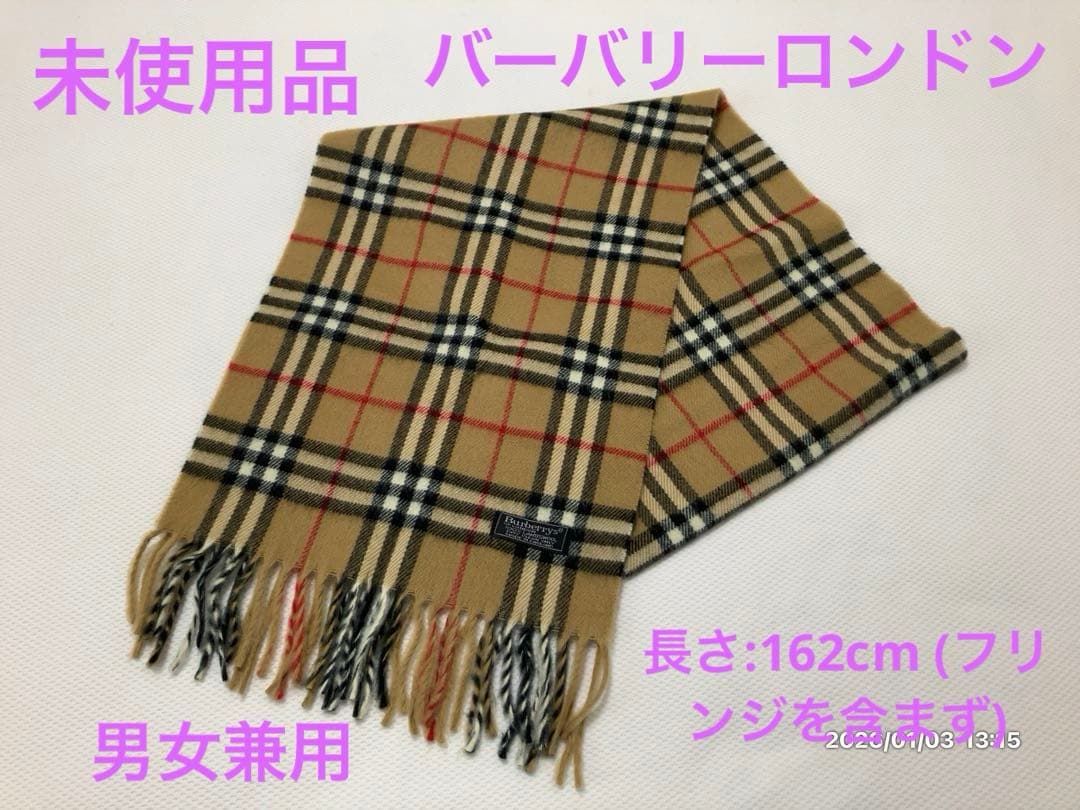 未使用に近い　Burberrys LAMBSWOOL100% マフラー男女兼用