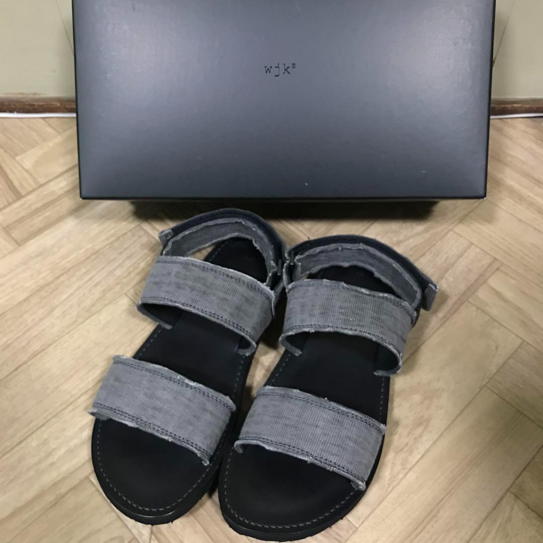 W169 wjk ストラップサンダル 41 ライトグレー vibram レザー