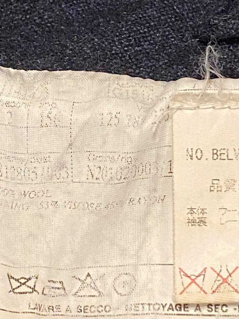 Belvest ベルベスト テーラード ジャケット ネイビー　ウール42