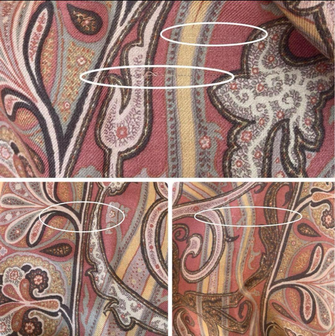 エトロ定番 上質ペイズリー柄ストール くすみカラー ピンク系