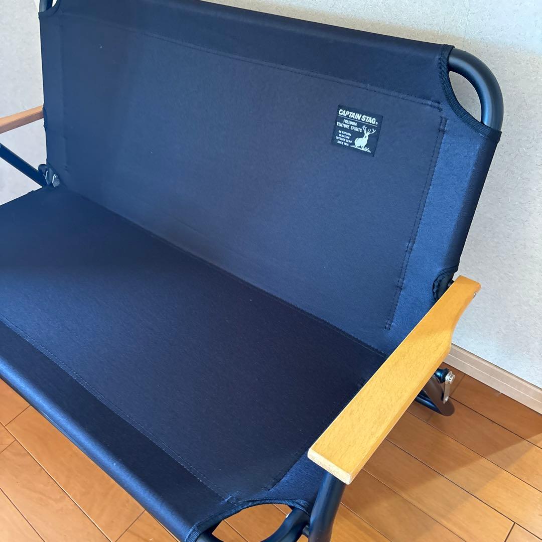 captain stag CSブラックラベル アルミ背付ベンチ