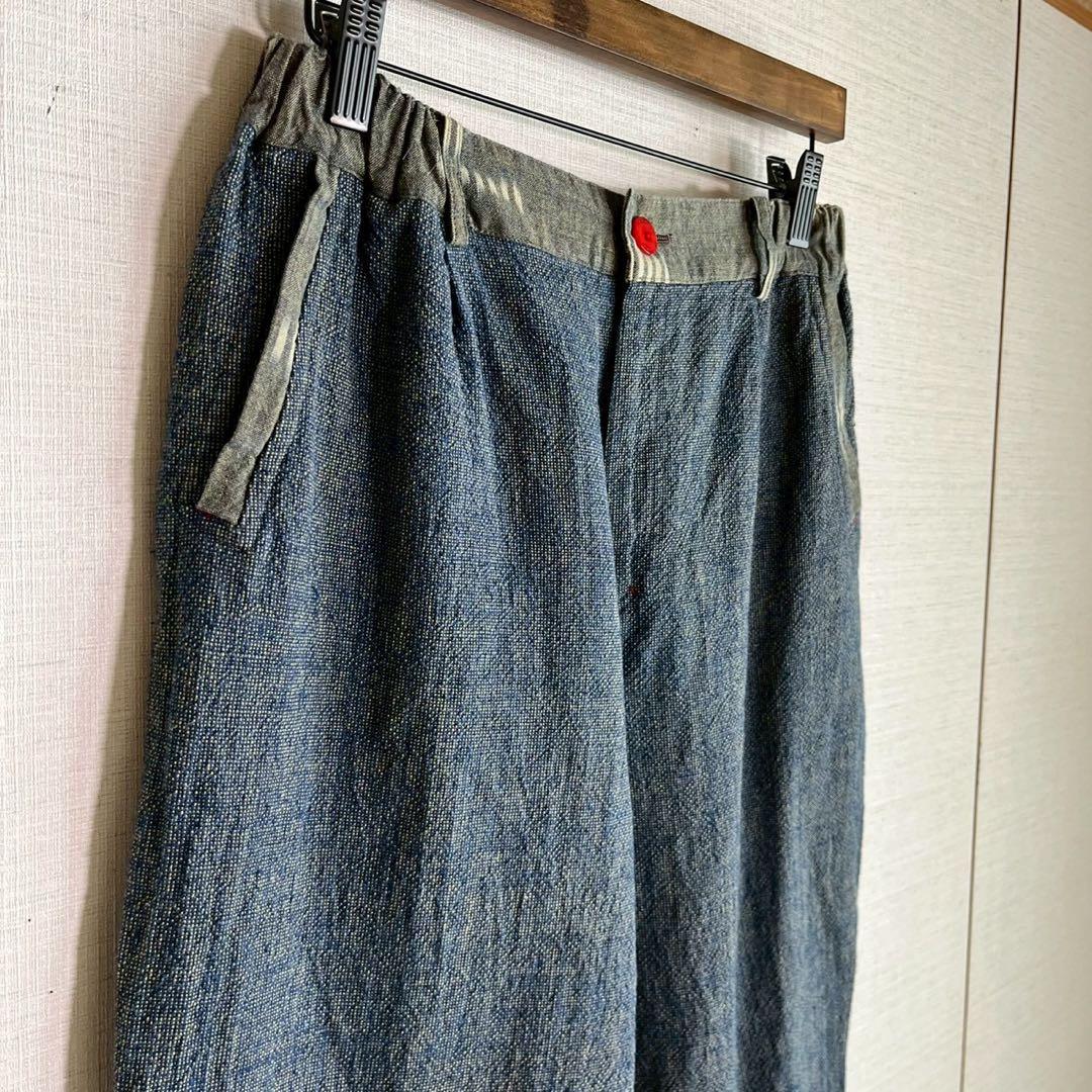 カスリラ　ゆったり カジュアルパンツ　切替　ウエストゴム　テーパード　L～LL