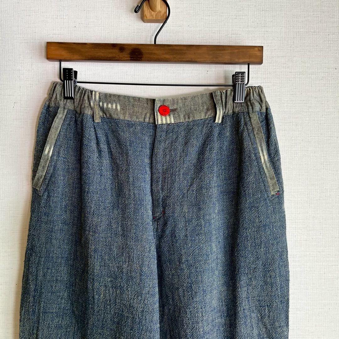 カスリラ　ゆったり カジュアルパンツ　切替　ウエストゴム　テーパード　L～LL