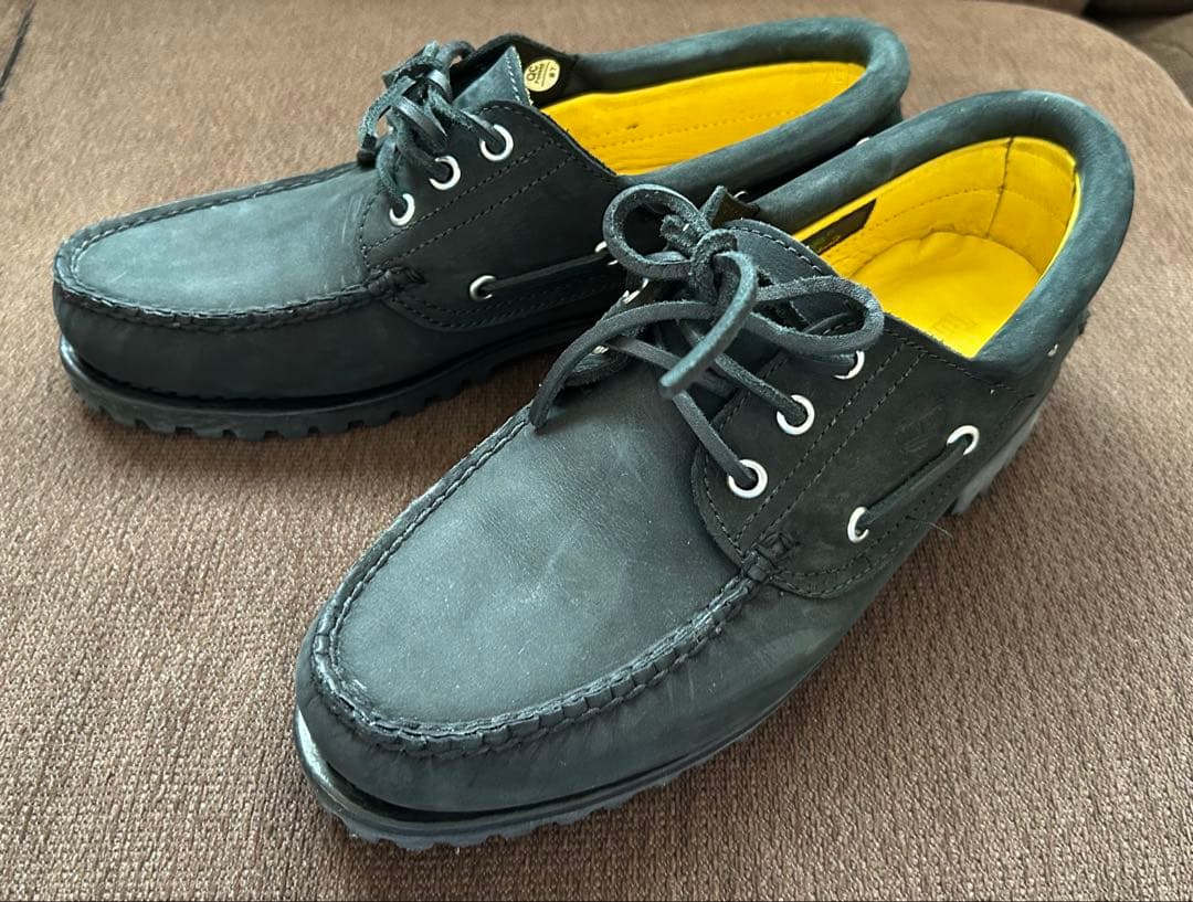 Timberlandブラックインナーイエロー7.5デッキシューズ 25.5 美品