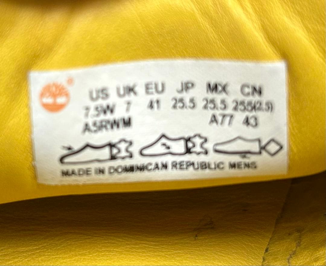 Timberlandブラックインナーイエロー7.5デッキシューズ 25.5 美品