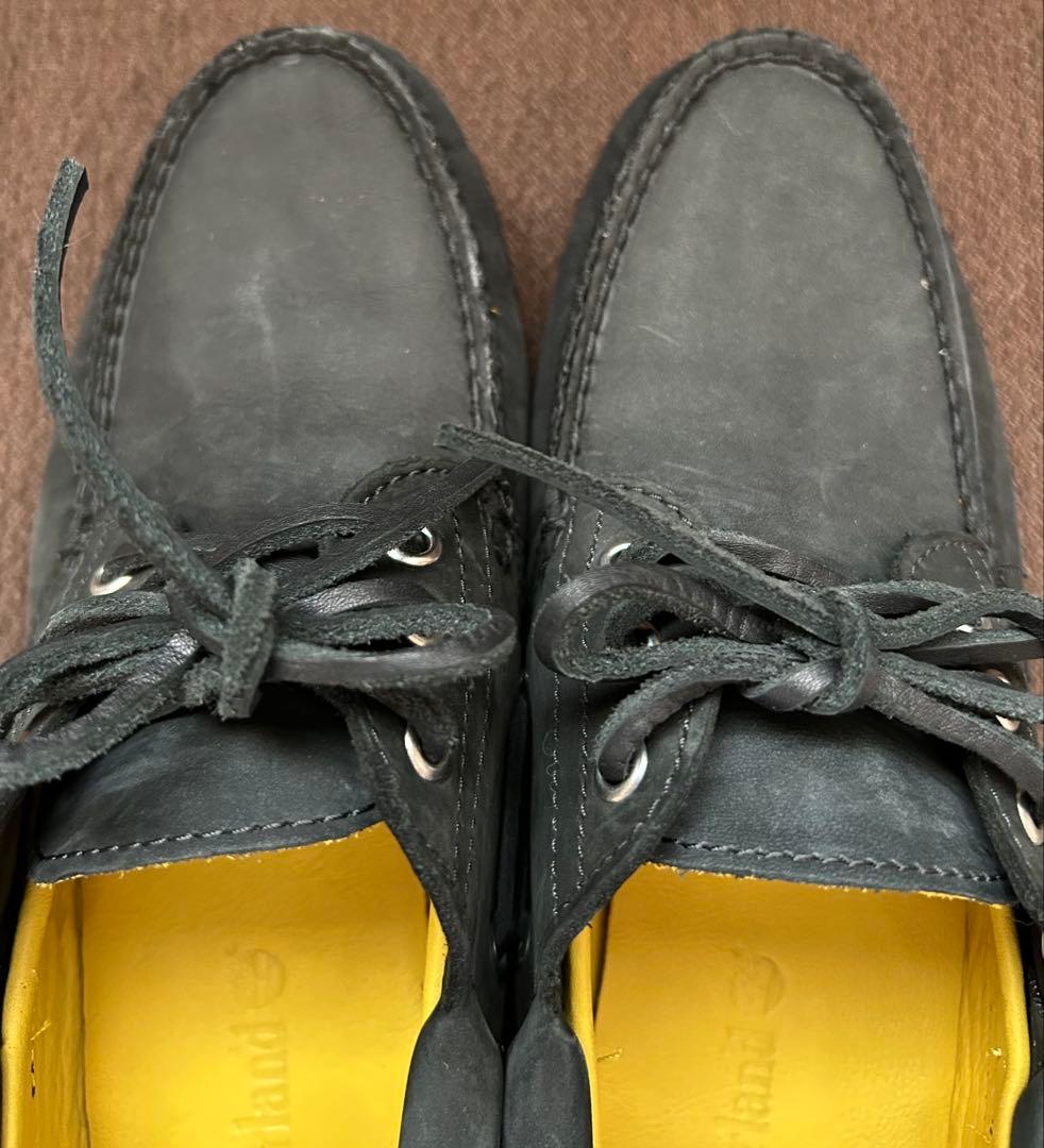 Timberlandブラックインナーイエロー7.5デッキシューズ 25.5 美品
