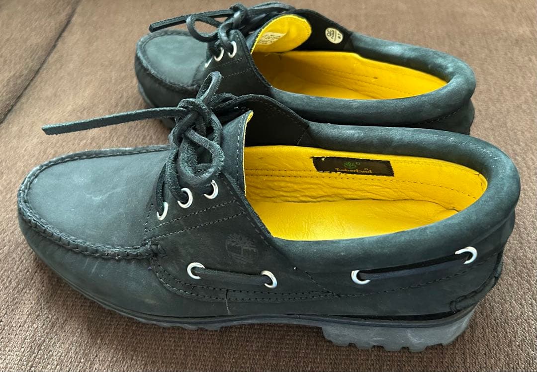 Timberlandブラックインナーイエロー7.5デッキシューズ 25.5 美品