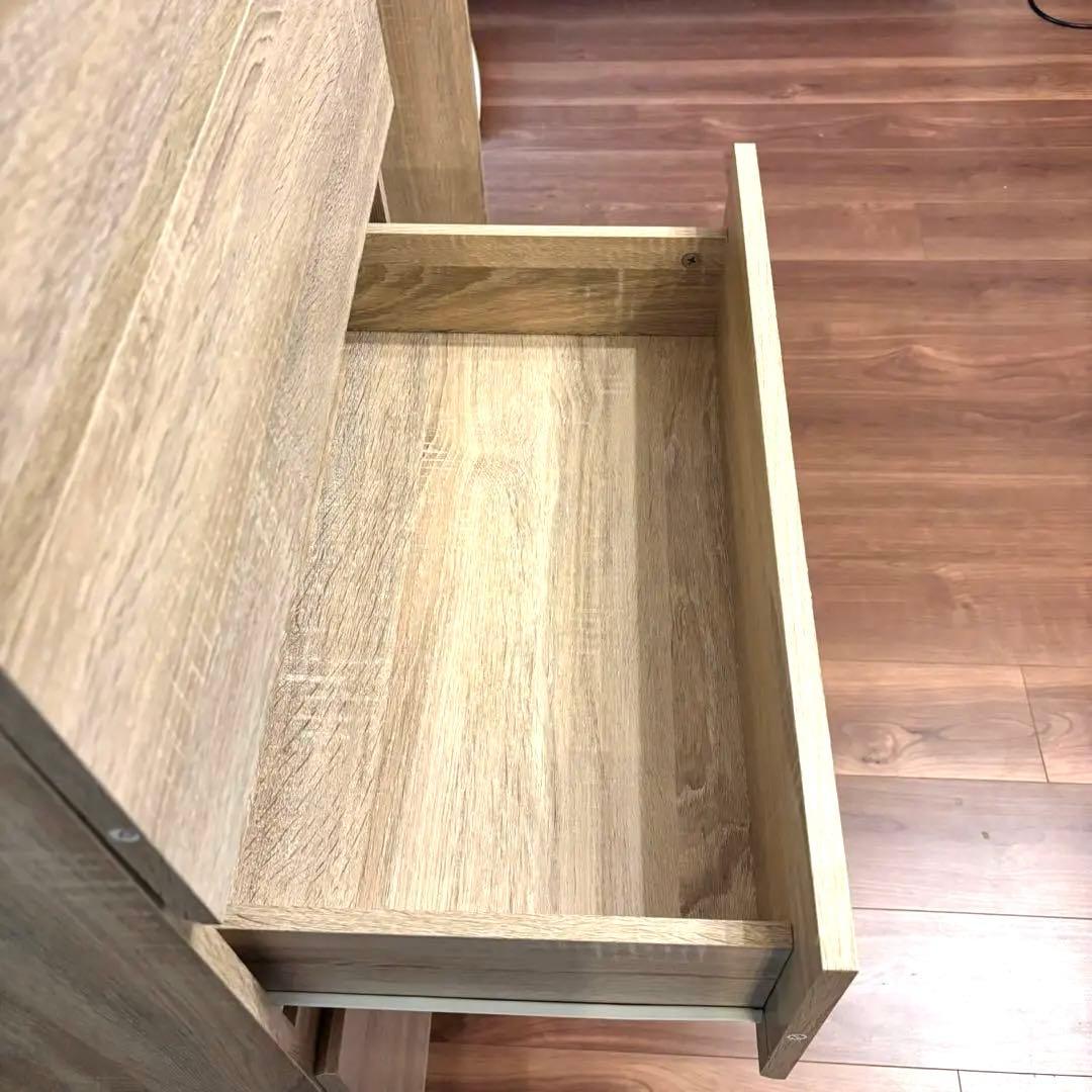 【幅120㎝】ハンガーラック 引き出し おしゃれ チェスト　木目調 LOWYA