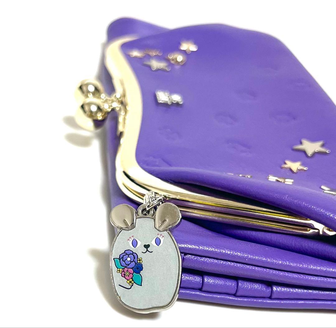 piika様ANNA SUI 財布 ティティ&ピピ がま口 紫 パープル 猫