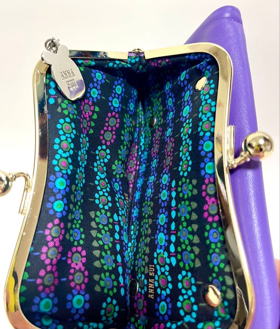 piika様ANNA SUI 財布 ティティ&ピピ がま口 紫 パープル 猫