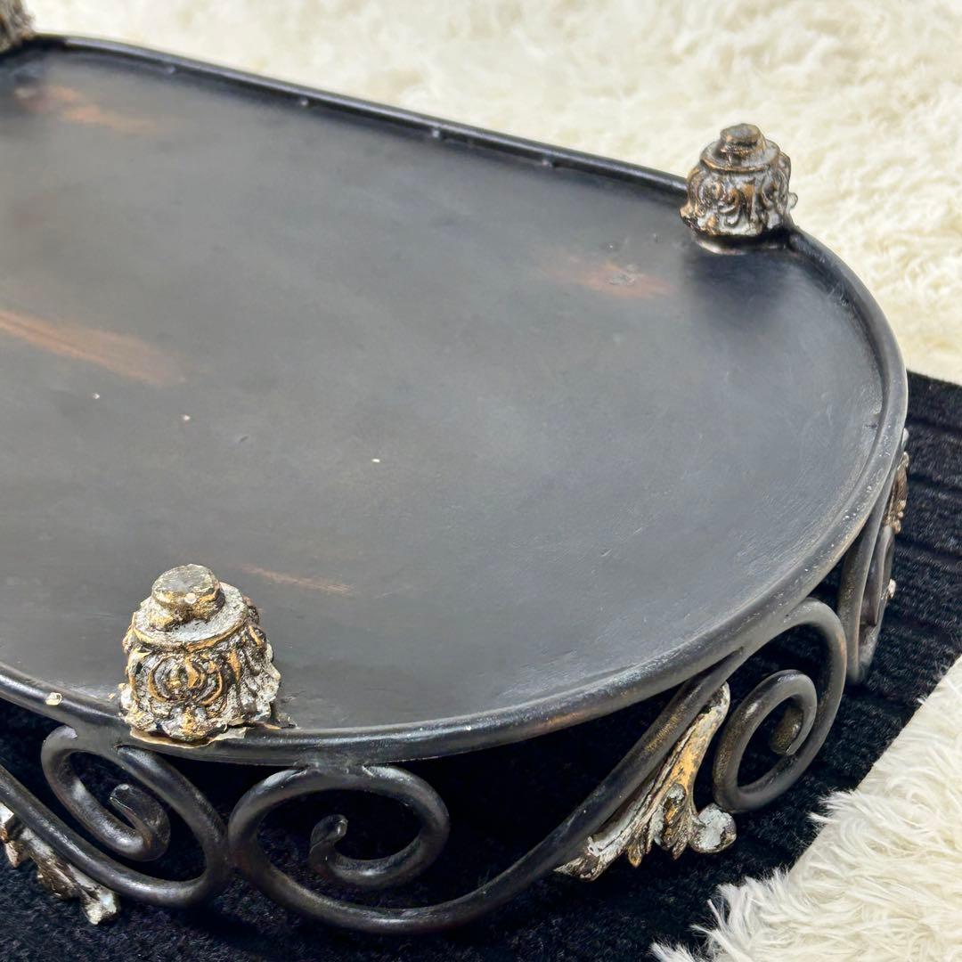 【希少】アイアン　アンティーク トレイ　インテリア　レトロ　ヴィンテージ