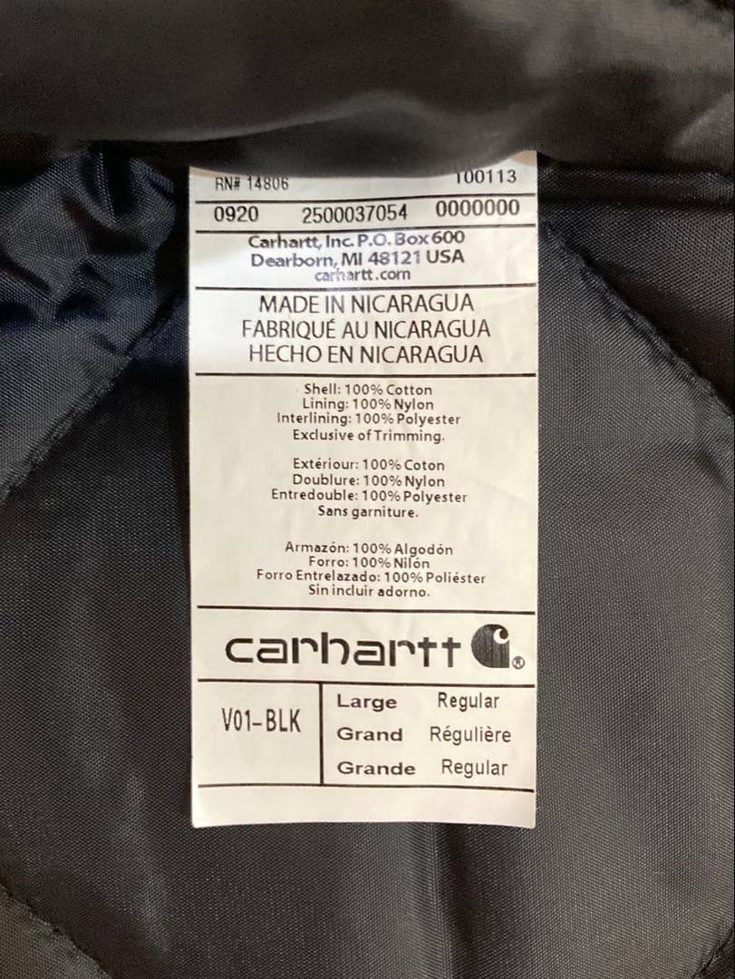 Carhartt カーハート ダックベスト V01 Lサイズ BLK 美品