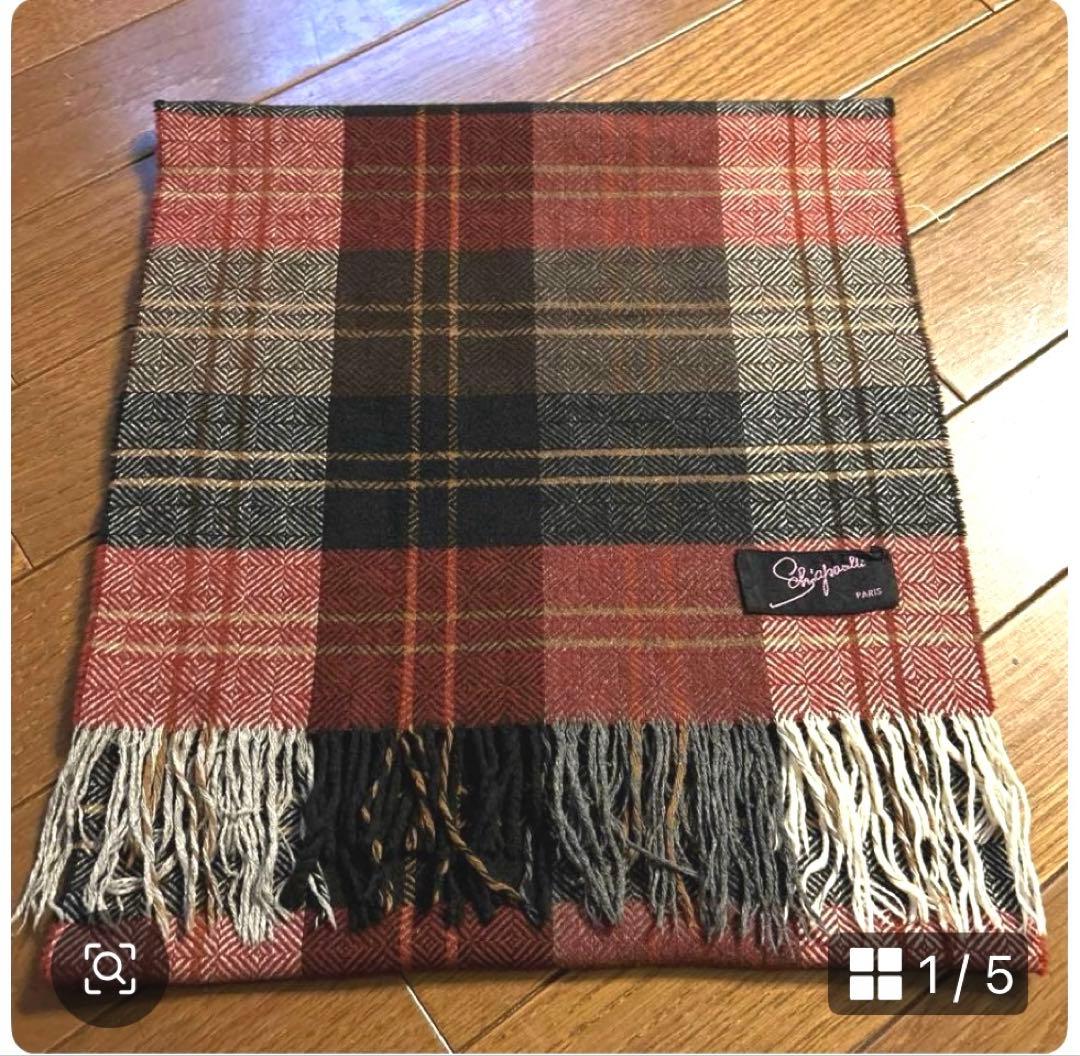 Schiaparelliスキャパレリ カシミヤ　マフラー70'sヴィンテージ