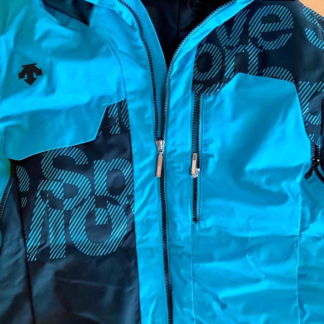 DESCENTE スキーウェア フード付き ジャケット青黒