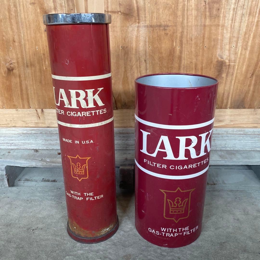 昭和レトロLARK 置き型灰皿 ゴミ箱缶　2個セット　灰皿　ラーク　傘立て