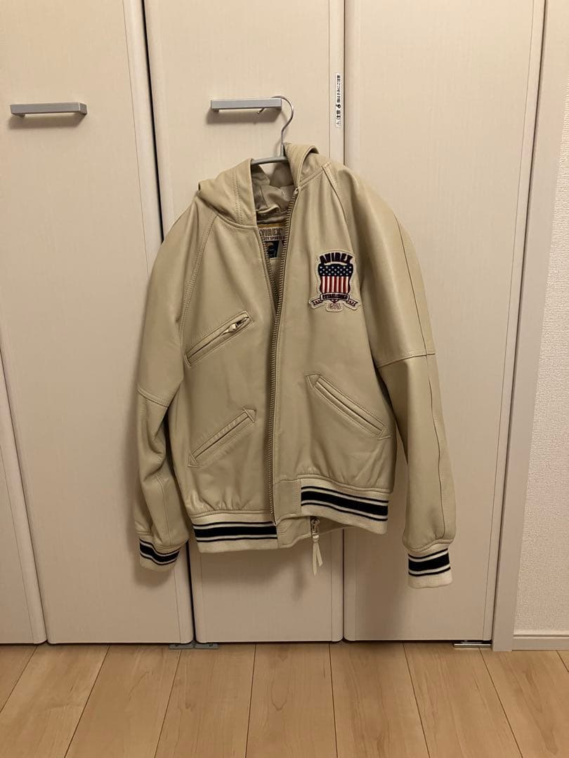 AVIREX SIGNATURE HOODED LEATHER バックロゴ