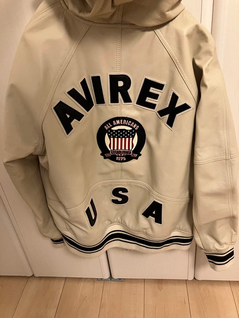 AVIREX SIGNATURE HOODED LEATHER バックロゴ