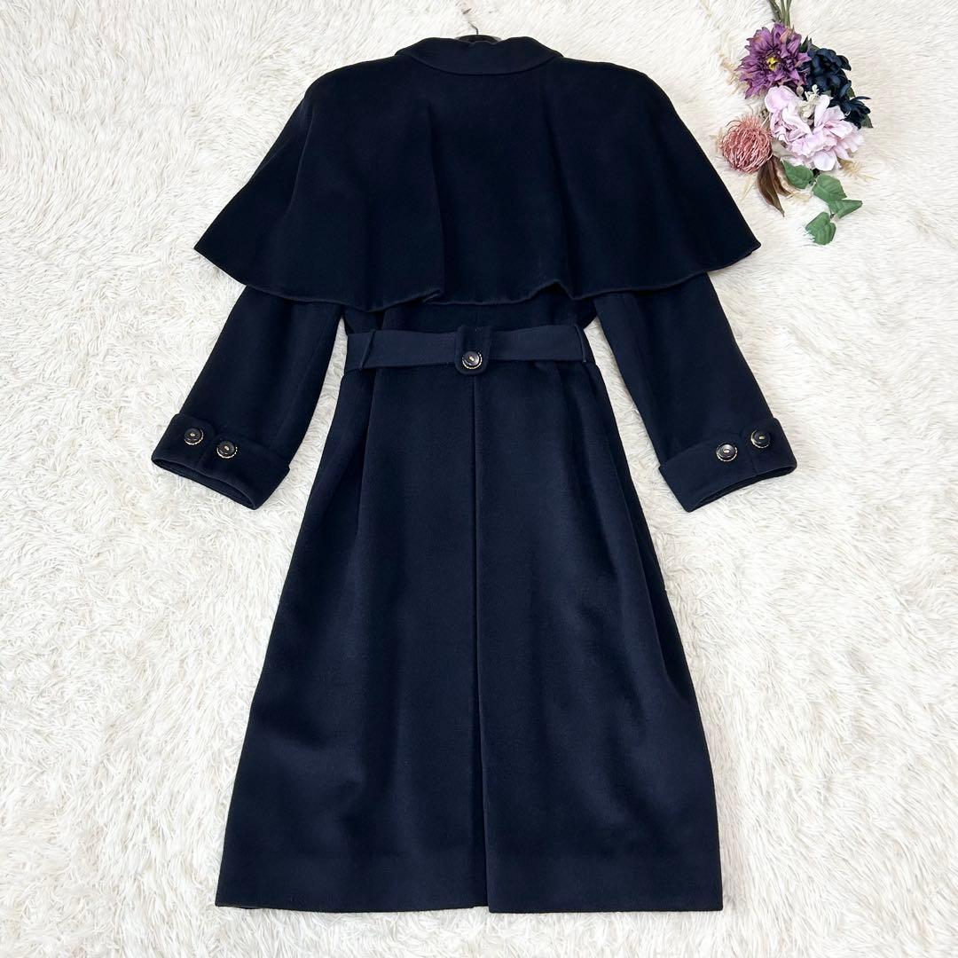 Leilian レリアン 2wayケープカラーチェスターコート ウール カシミヤ