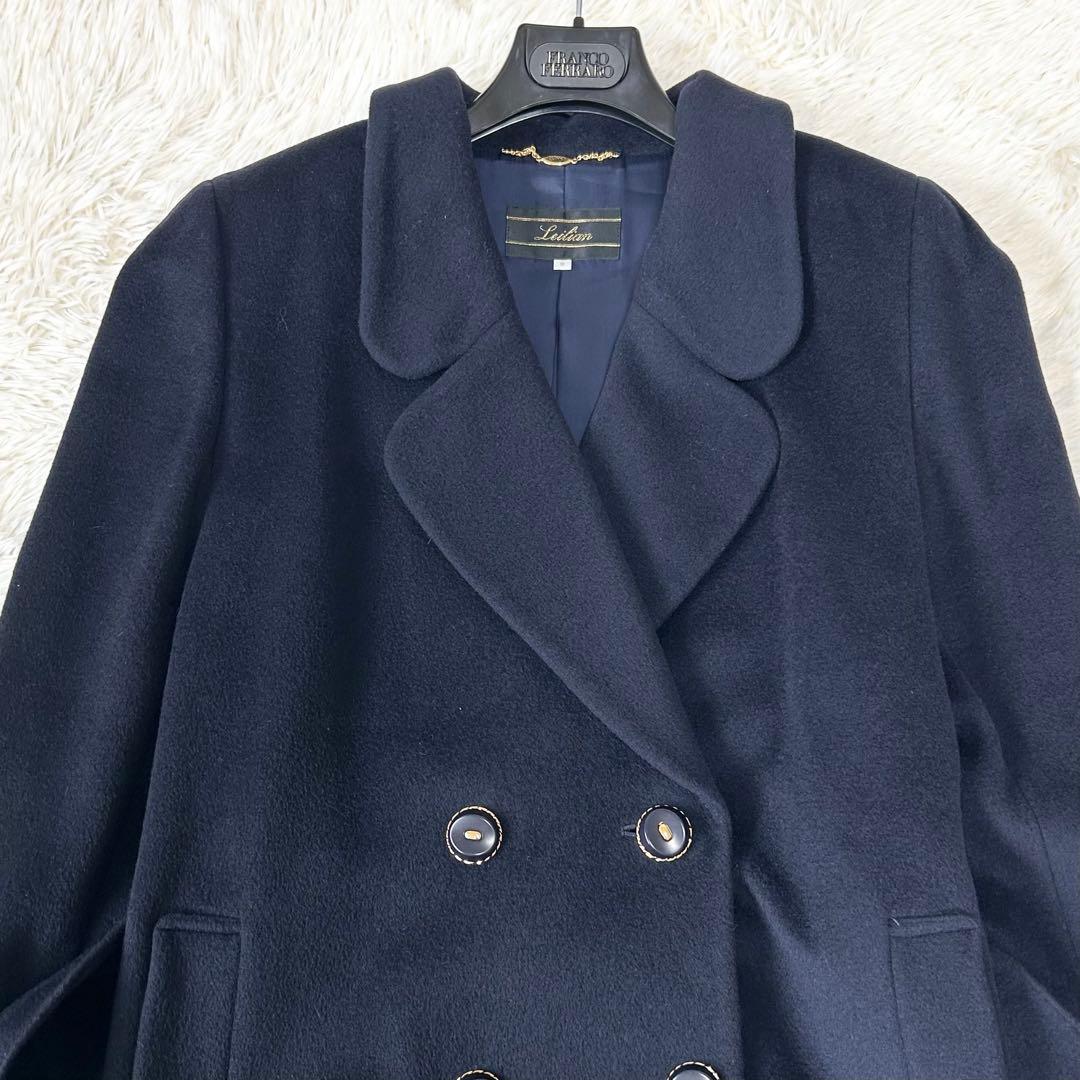 Leilian レリアン 2wayケープカラーチェスターコート ウール カシミヤ