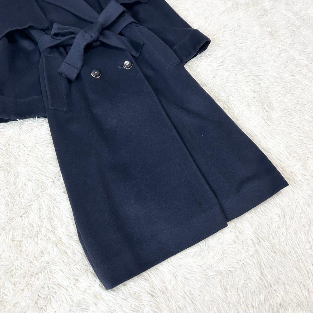 Leilian レリアン 2wayケープカラーチェスターコート ウール カシミヤ