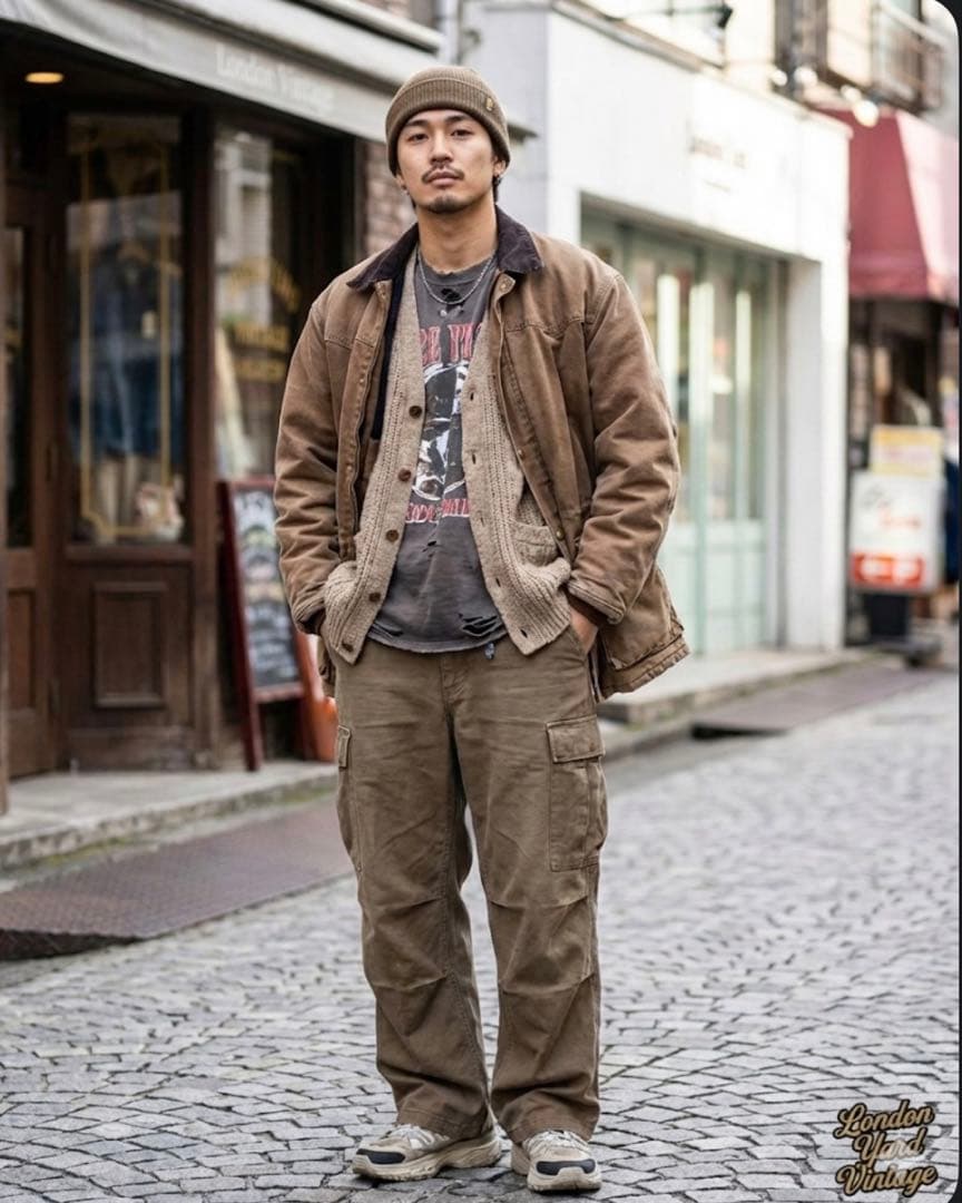 160 【至高のエイジング】カーハート ダック地 ワークジャケット 身幅63