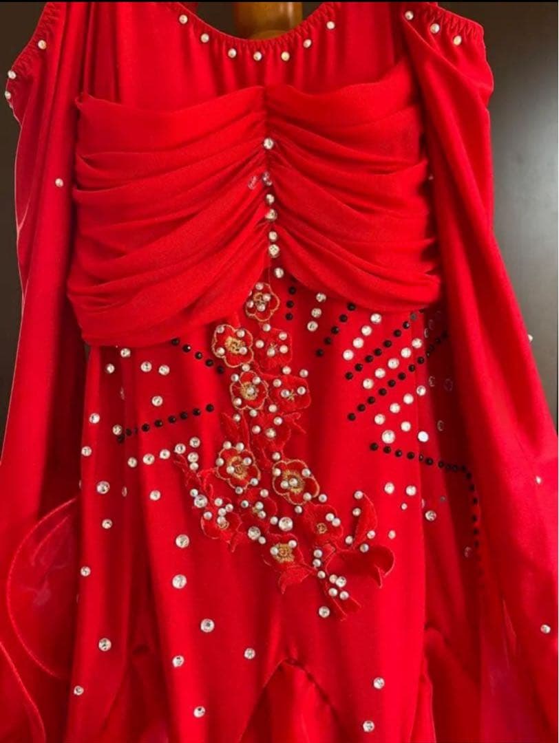 社交ダンス パーティードレス 赤