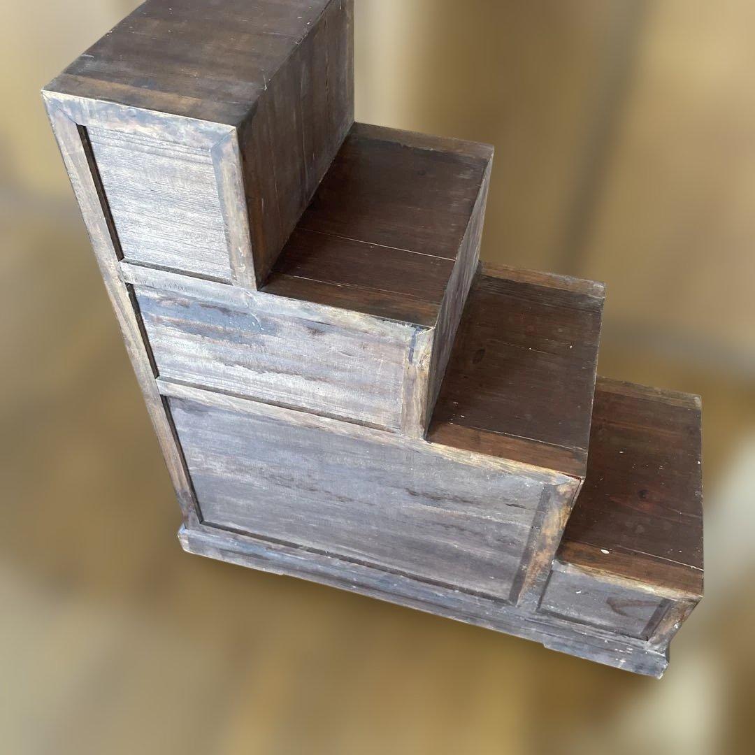 階段タンス　高さ約75.7cm 幅約72cm