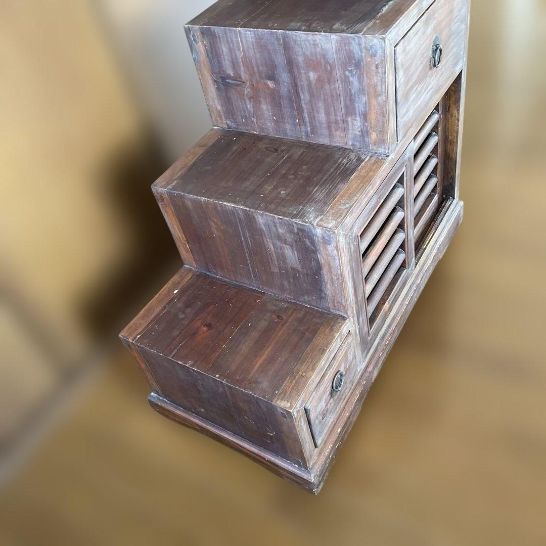 階段タンス　高さ約75.7cm 幅約72cm