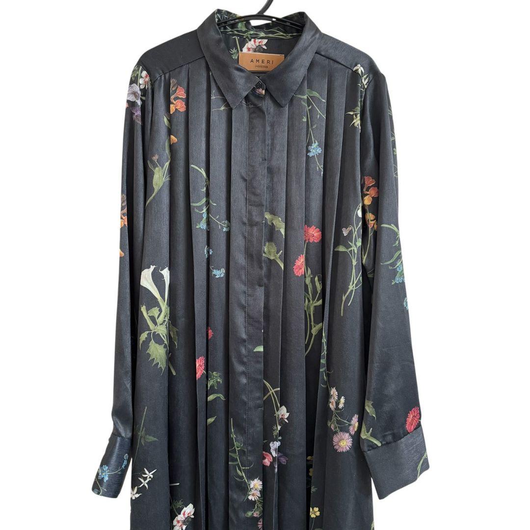 Ameri アメリ ベスト付き 花柄ロングワンピース