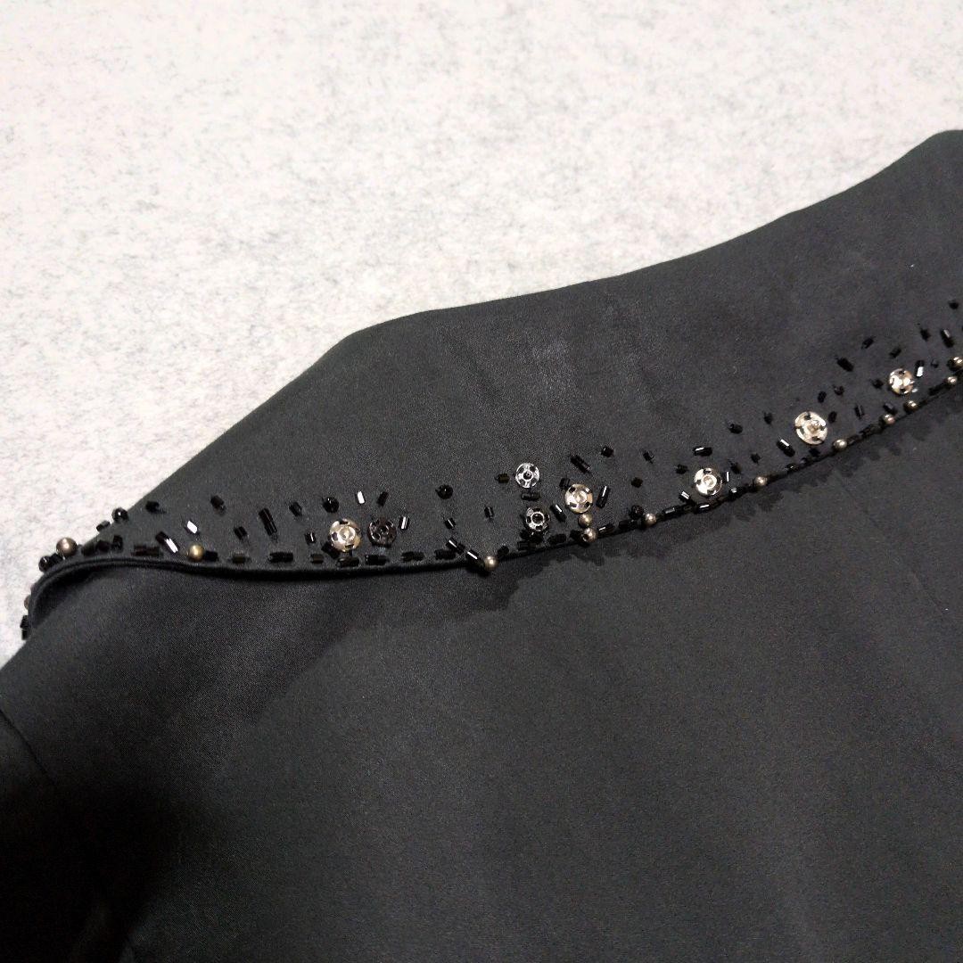 MOSCHINO ビジュー ビーズ フリル テーラードジャケット ブラック