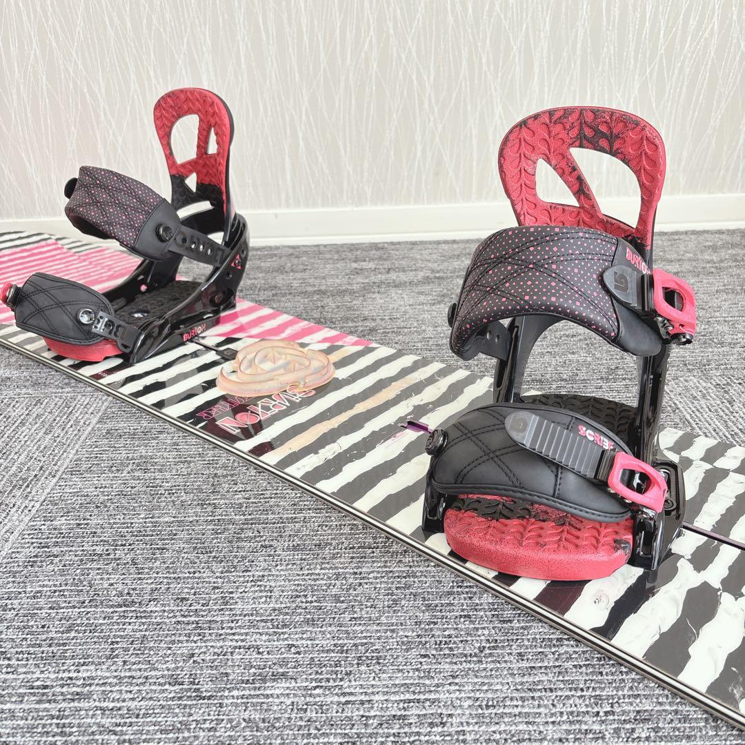 52美品❗️超豪華❗️バートン レディース スノーボードセット★140cm+ビン付