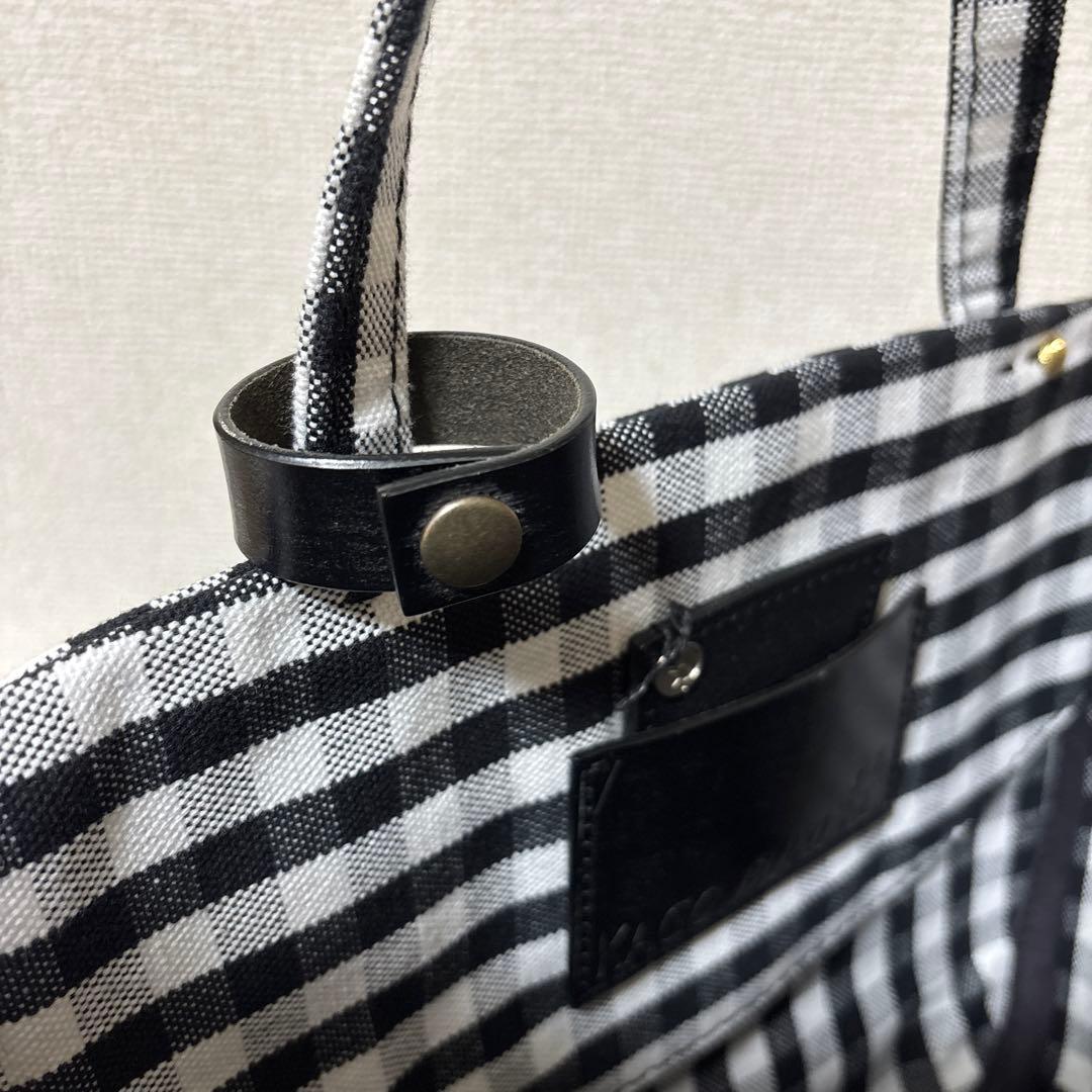 エバゴス ebagos ギンガムチェック　カゴバッグ 被せ布